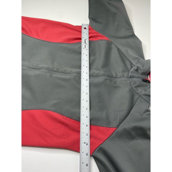 Pearl Izumi Cycling Top Long Sleeve Full Zip High Neck Color Block Red Gray M - Picture 7 of 9